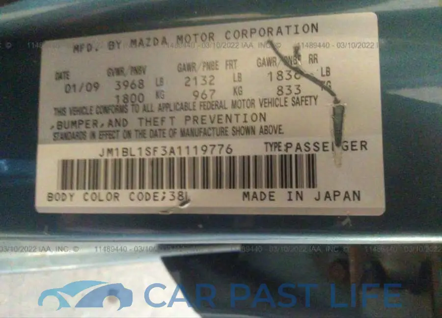 JM1BL1SF3A1119776# 9