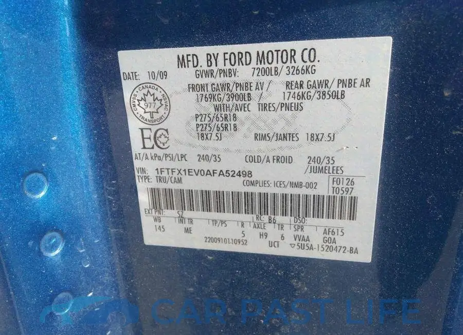 1FTFX1EV0AFA52498# 9