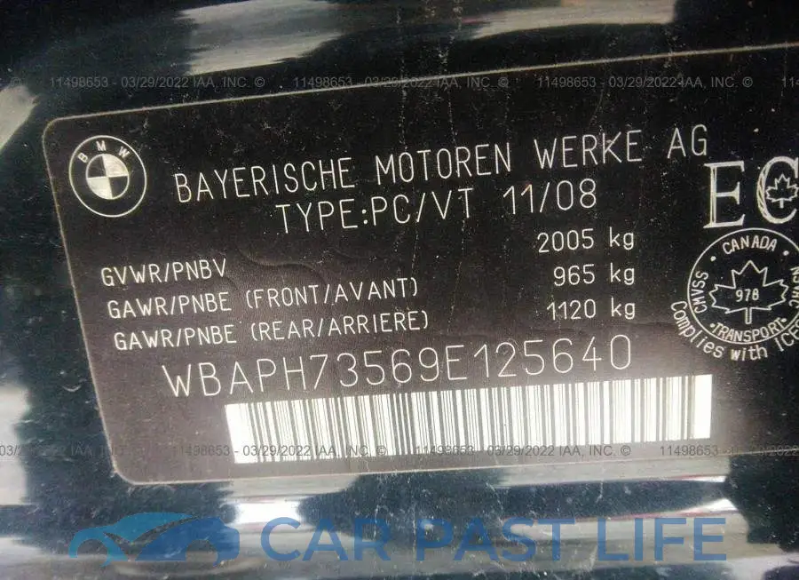 WBAPH73569E125640# 9