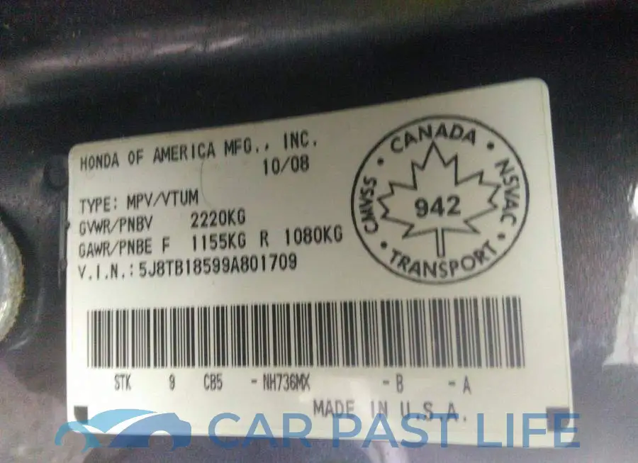 5J8TB18599A801709# 9