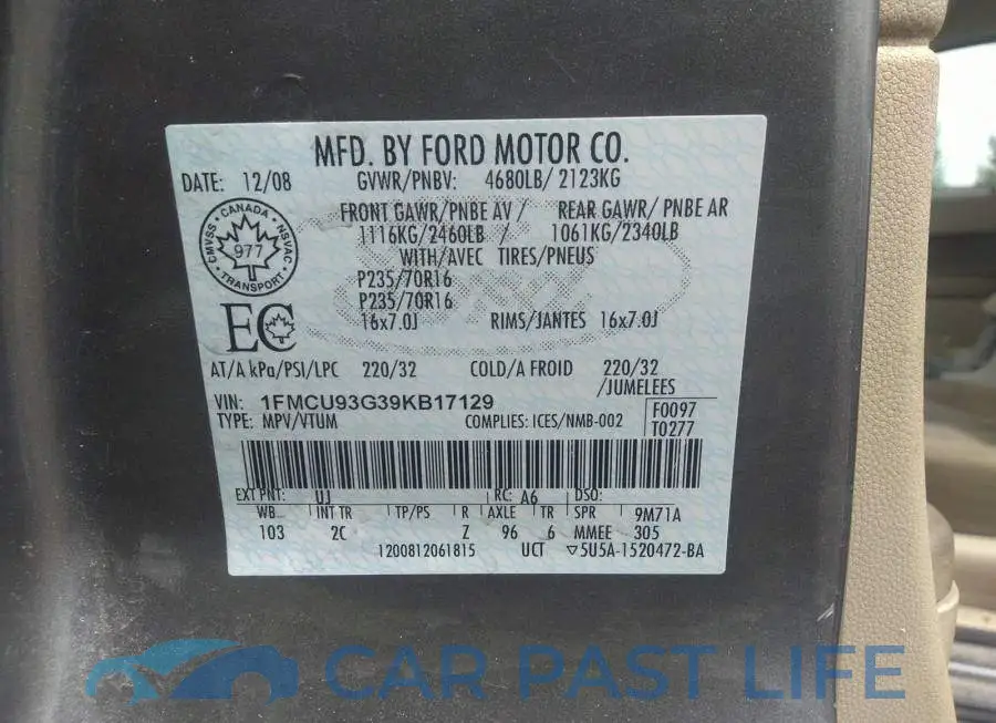 1FMCU93G39KB17129# 9