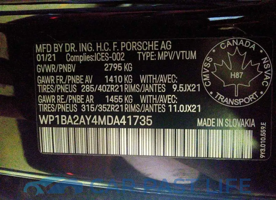 WP1BA2AY4MDA41735# 9