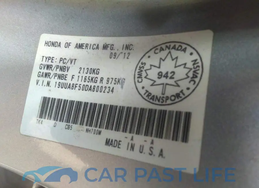 19UUA8F50DA800234# 9