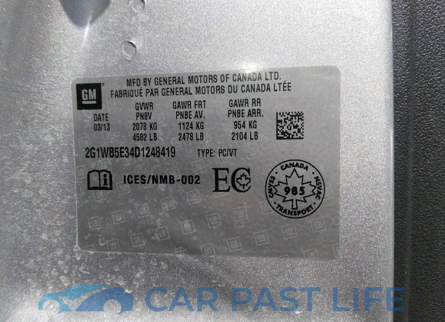 2G1WB5E34D1248419# 9