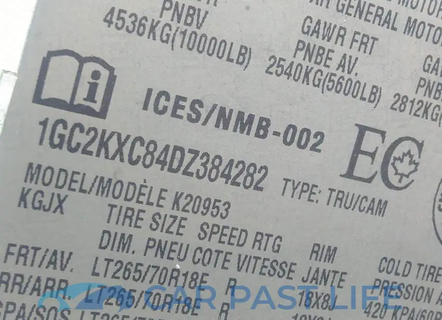 1GC2KXC84DZ384282# 9