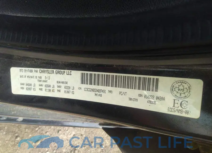 1C3CDZAB5DN697491# 9