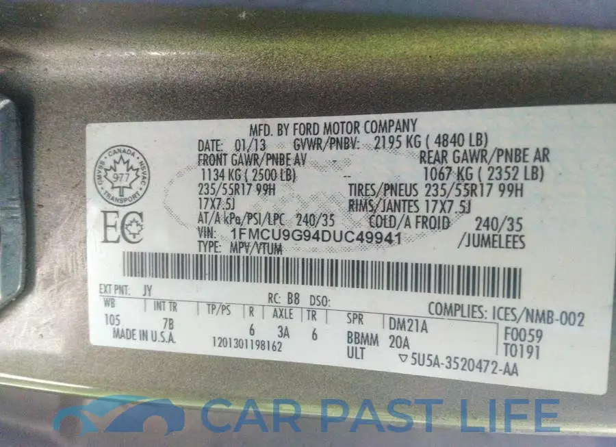 1FMCU9G94DUC49941# 9