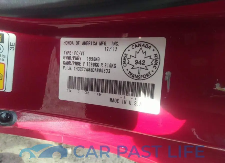 1HGCT2A88DA800633# 9