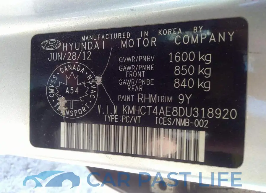 KMHCT4AE8DU318920# 9