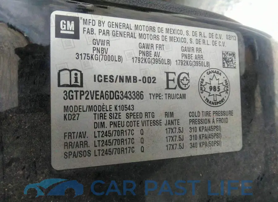 3GTP2VEA6DG343386# 9