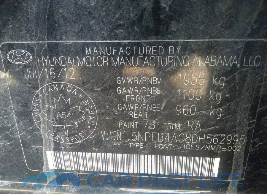 5NPEB4AC8DH562995# 9