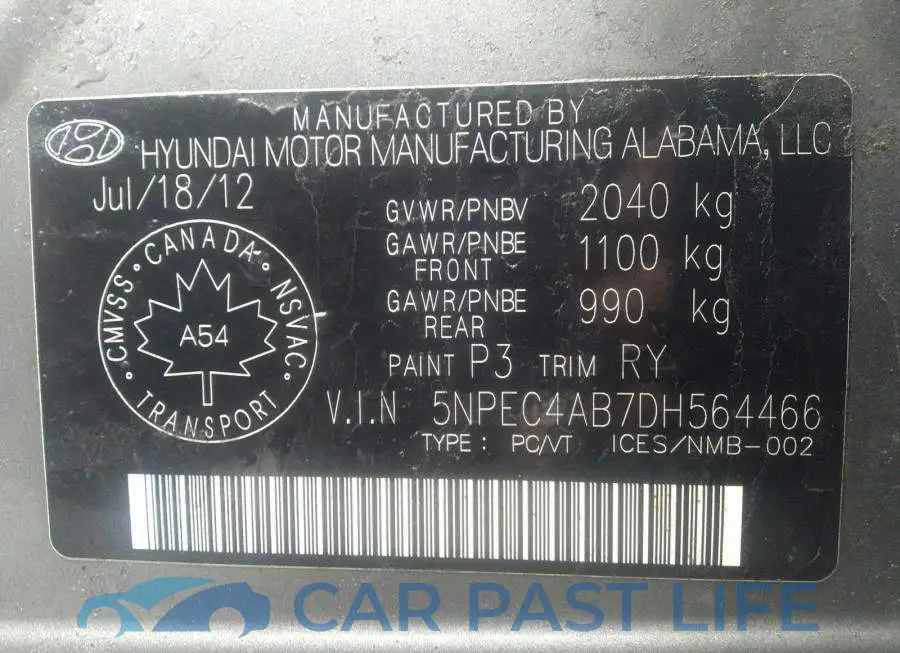5NPEC4AB7DH564466# 9