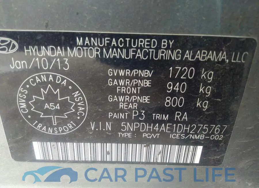 5NPDH4AE1DH275767# 9