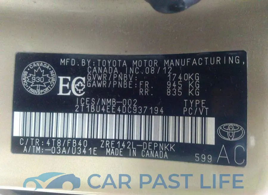 2T1BU4EE4DC937194# 9