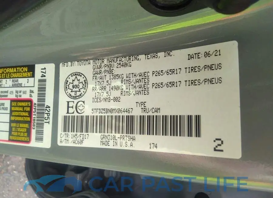 5TFDZ5BN0MX064467# 9