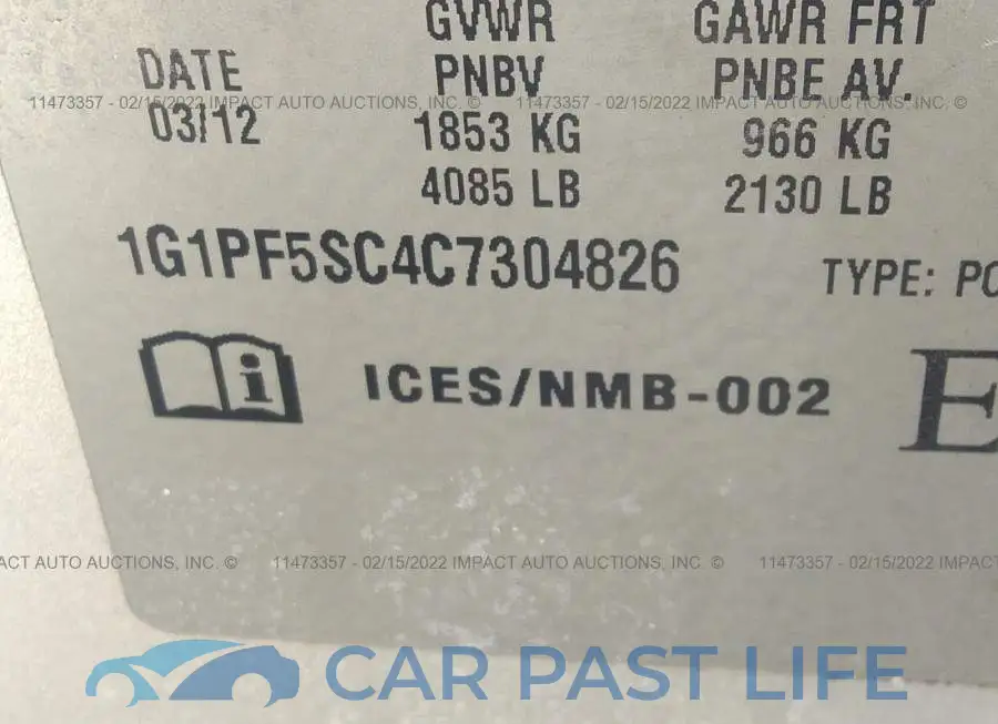 1G1PF5SC4C7304826# 9