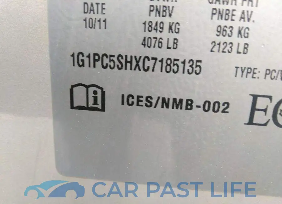 1G1PC5SHXC7185135# 9