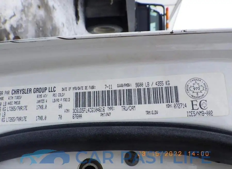 3C6UD5FL4CG104616# 10
