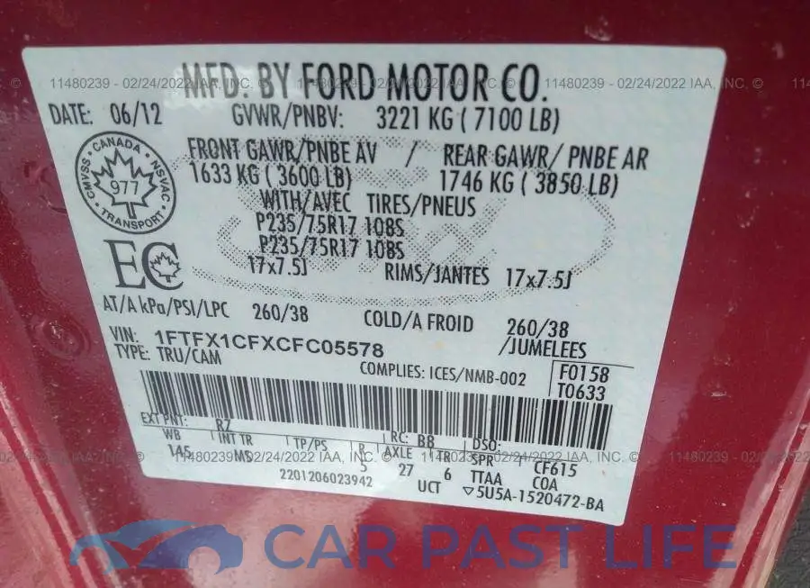 1FTFX1CFXCFC05578# 9