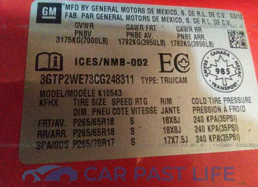 3GTP2WE73CG248311# 9