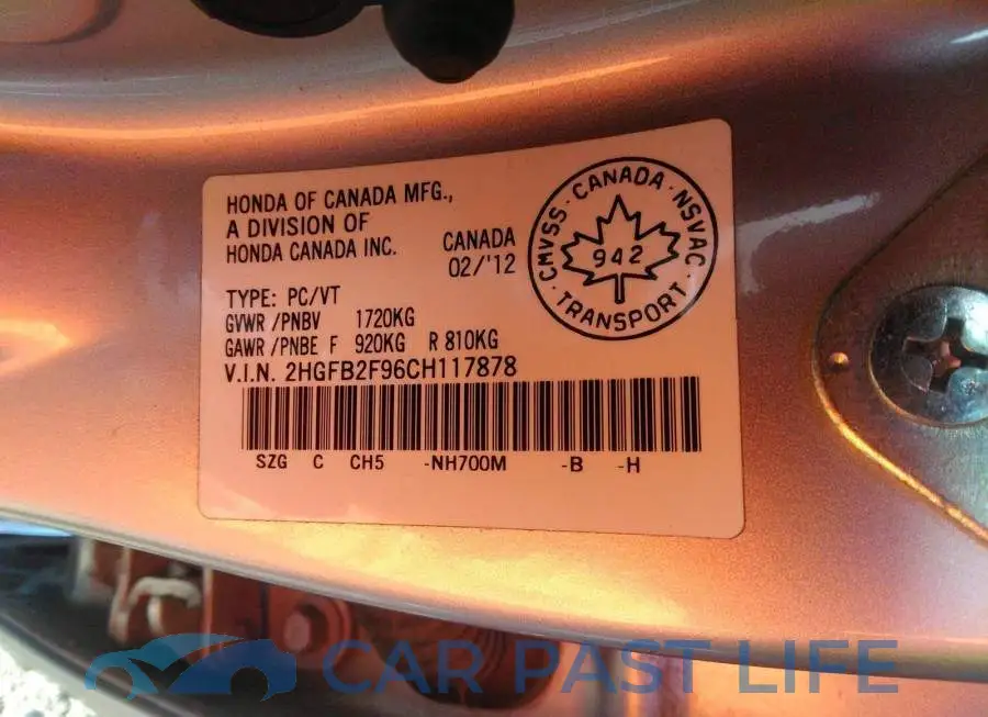 2HGFB2F96CH117878# 9