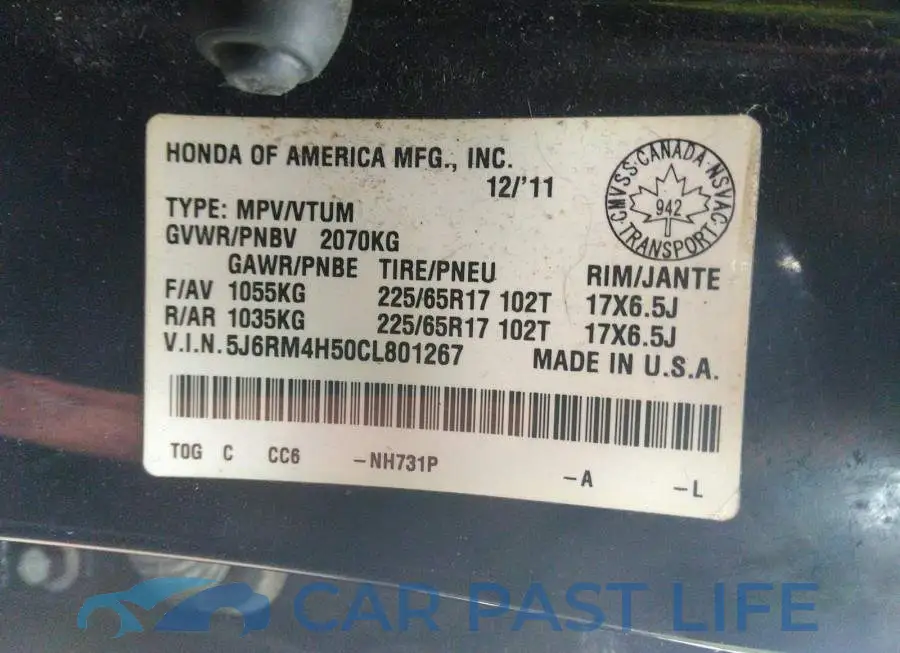 5J6RM4H50CL801267# 9