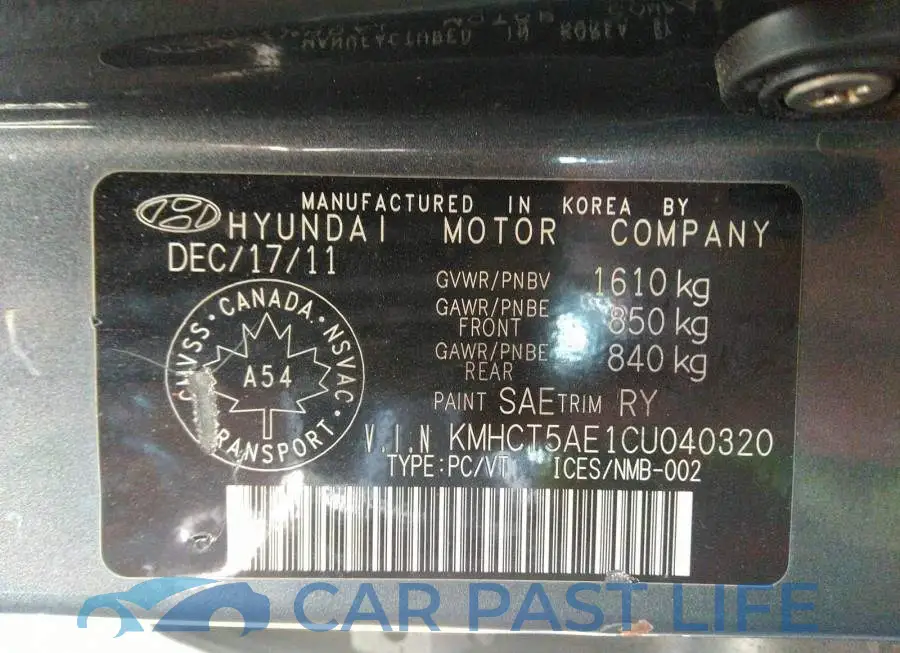 KMHCT5AE1CU040320# 9