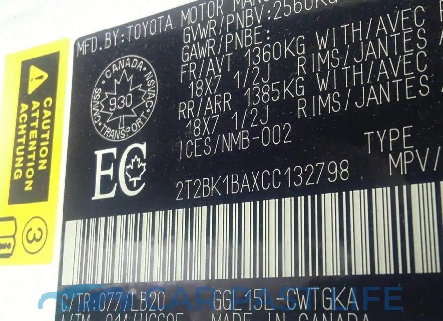 2T2BK1BAXCC132798# 9