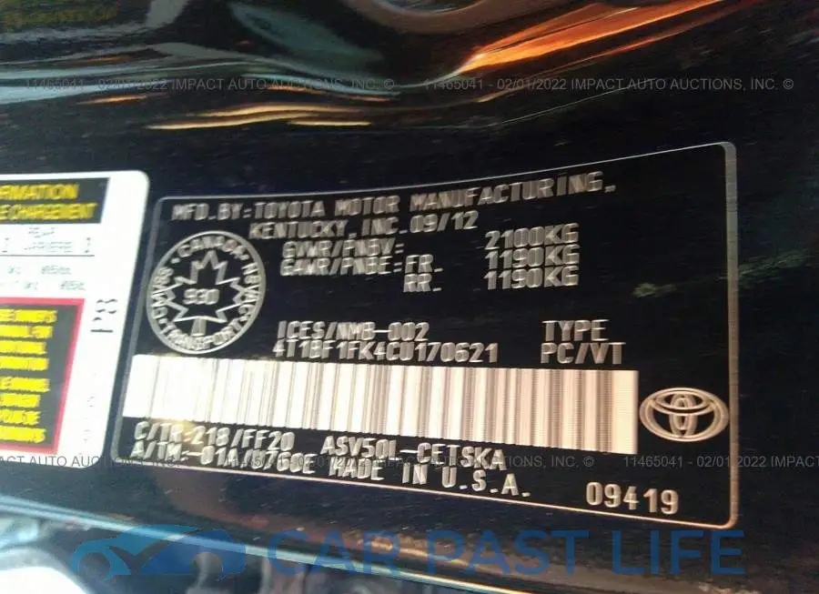 4T1BF1FK4CU170621# 9