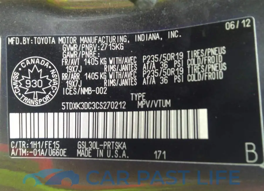 5TDXK3DC3CS270212# 9