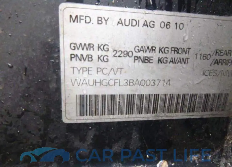 WAUHGCFL3BA003714# 10