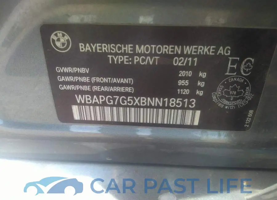 WBAPG7G5XBNN18513# 9