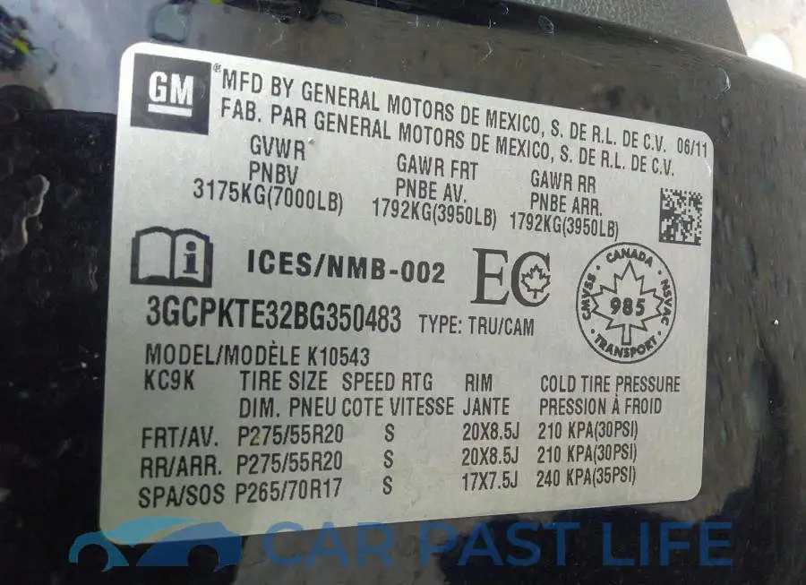 3GCPKTE32BG350483# 9