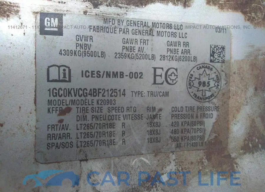 1GC0KVCG4BF212514# 9