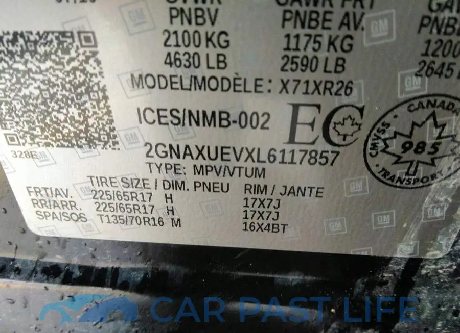 2GNAXUEVXL6117857# 9