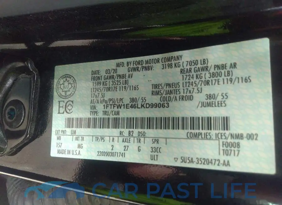 1FTFW1E46LKD99063# 9