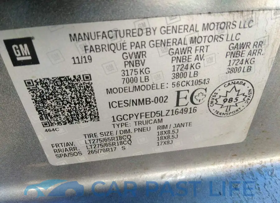 1GCPYFED5LZ164916# 9