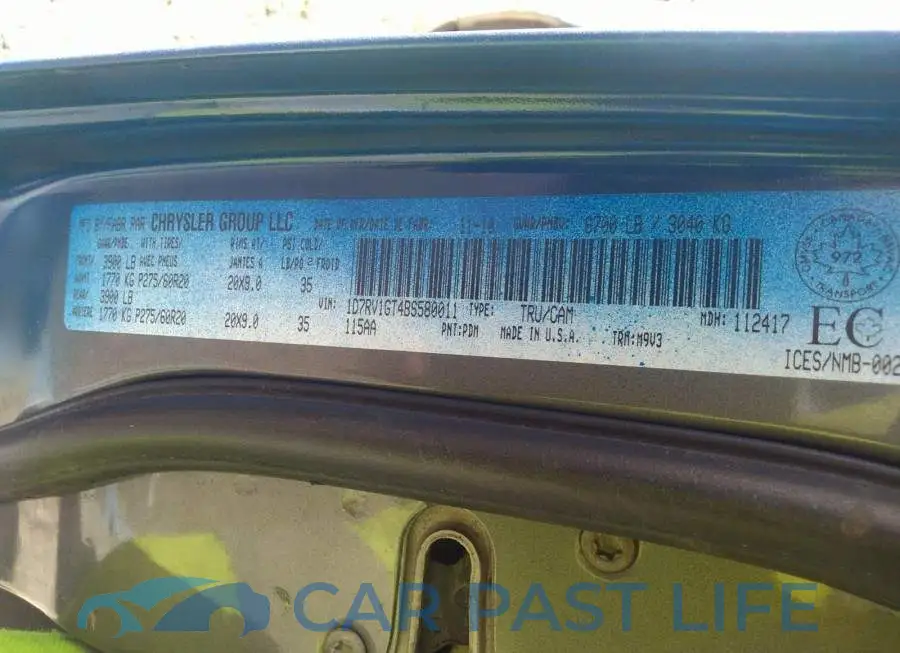 1D7RV1GT4BS580011# 9