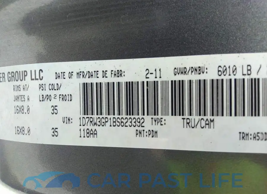 1D7RW3GP1BS623392# 9