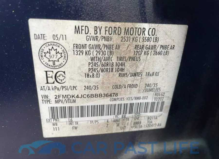 2FMDK4JC6BBB36478# 11