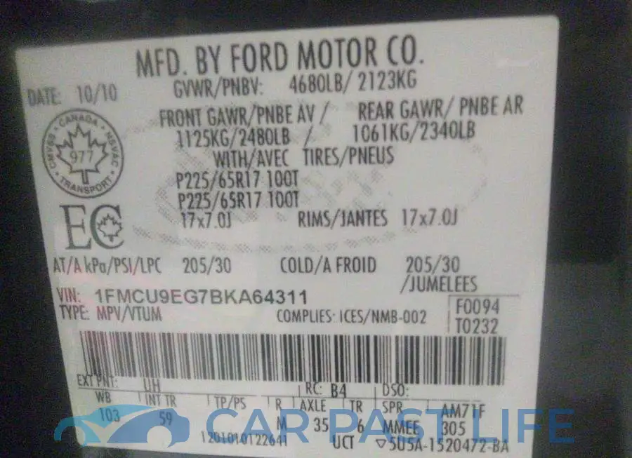 1FMCU9EG7BKA64311# 9