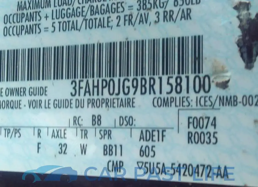3FAHP0JG9BR158100# 9
