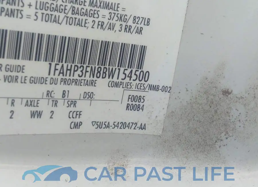 1FAHP3FN8BW154500# 9