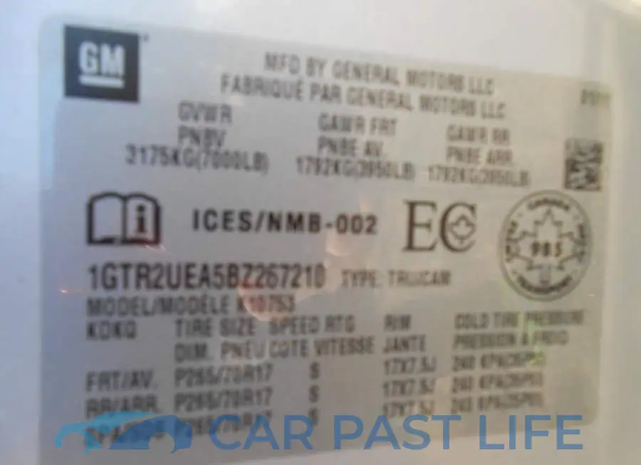 1GTR2UEA5BZ267210# 9