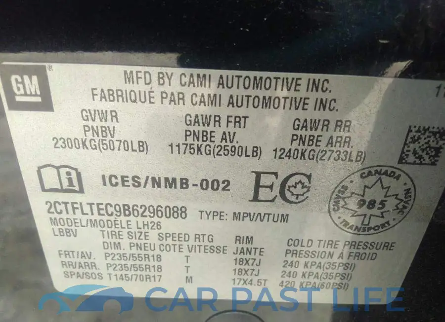 2CTFLTEC9B6296088# 9