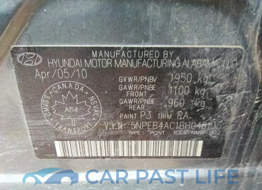 5NPEB4AC1BH046135# 9