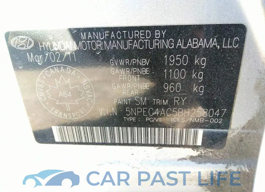 5NPEC4AC5BH258047# 9