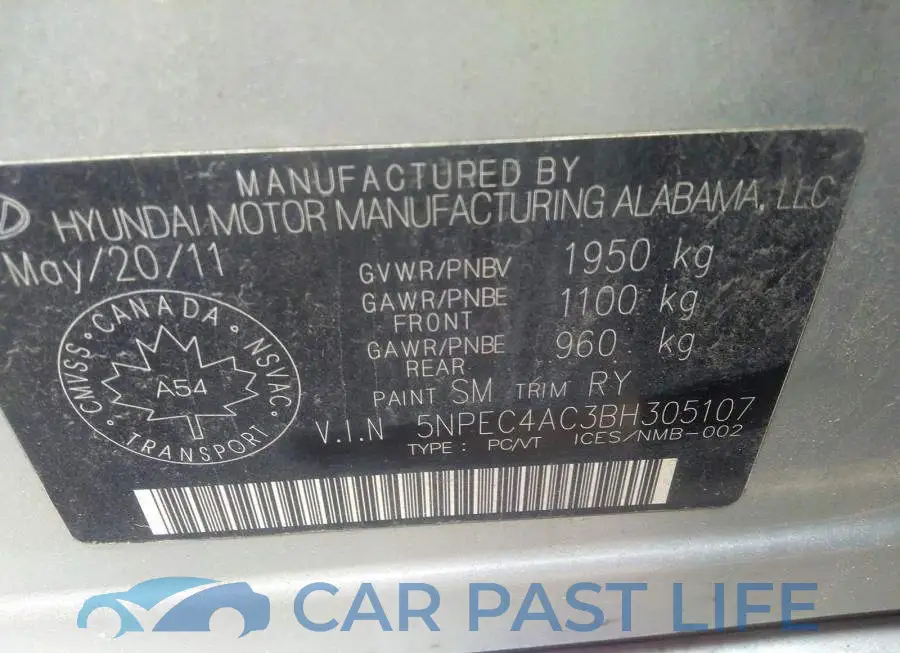 5NPEC4AC3BH305107# 9