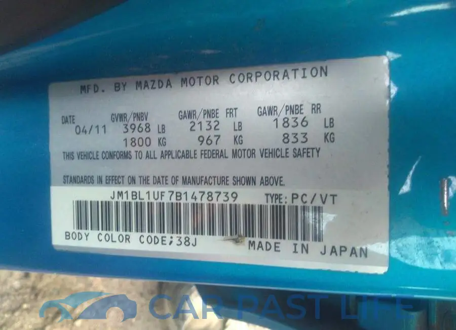 JM1BL1UF7B1478739# 9