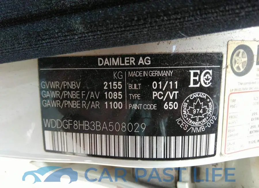 WDDGF8HB3BA508029# 9